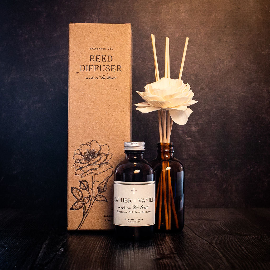 Leather + Vanilla Reed Diffuser